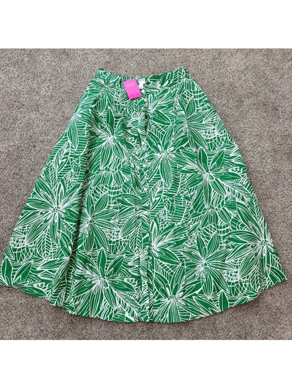 Tabitha Brown X Target Green & White Linear Floral Print Maxi Skirt Large NWT - Picture 6 of 10